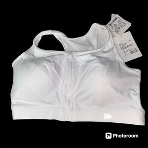 yvette sports bra L+ White Women's Activewear  Zipper Front